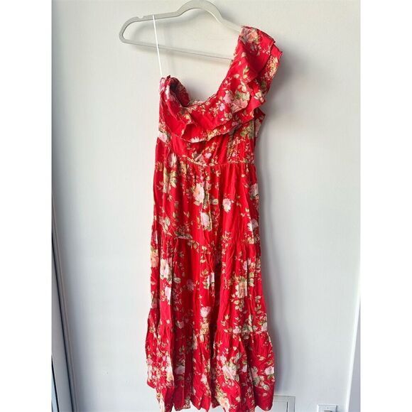 Yumi Kim Red Floral One Shoulder Dress - Picture 2 of 9